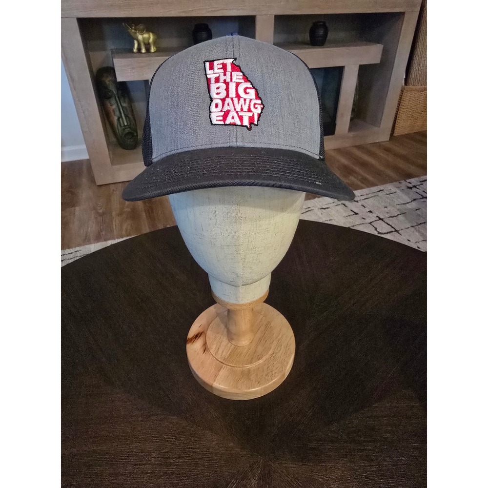 Pacific Headwear Let The Big Dawg Eat Georgia Trucker Hat Gray Snapback Cap 104C